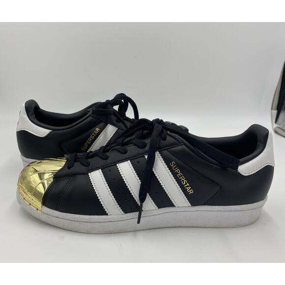 🔥Adidas Superstar Metal Toe BB5115 Core Gold Black White Men’s 7.5 Womens 9 - Picture 1 of 9